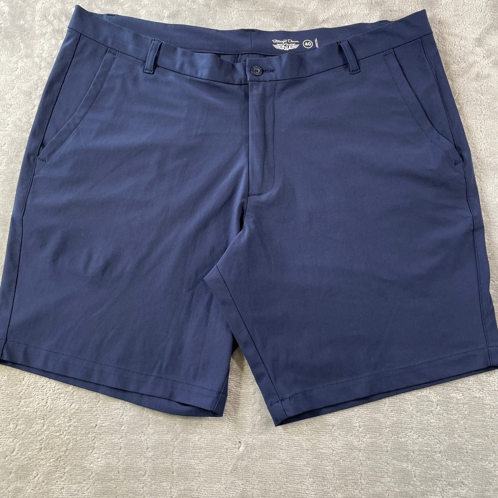 Straight Down Golf Shorts Mens 40 Blue Performance 9" Light‎ Stretch Preppy
